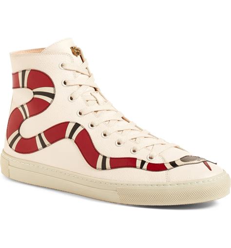 white high top gucci sneakers|Gucci snake high top sneakers.